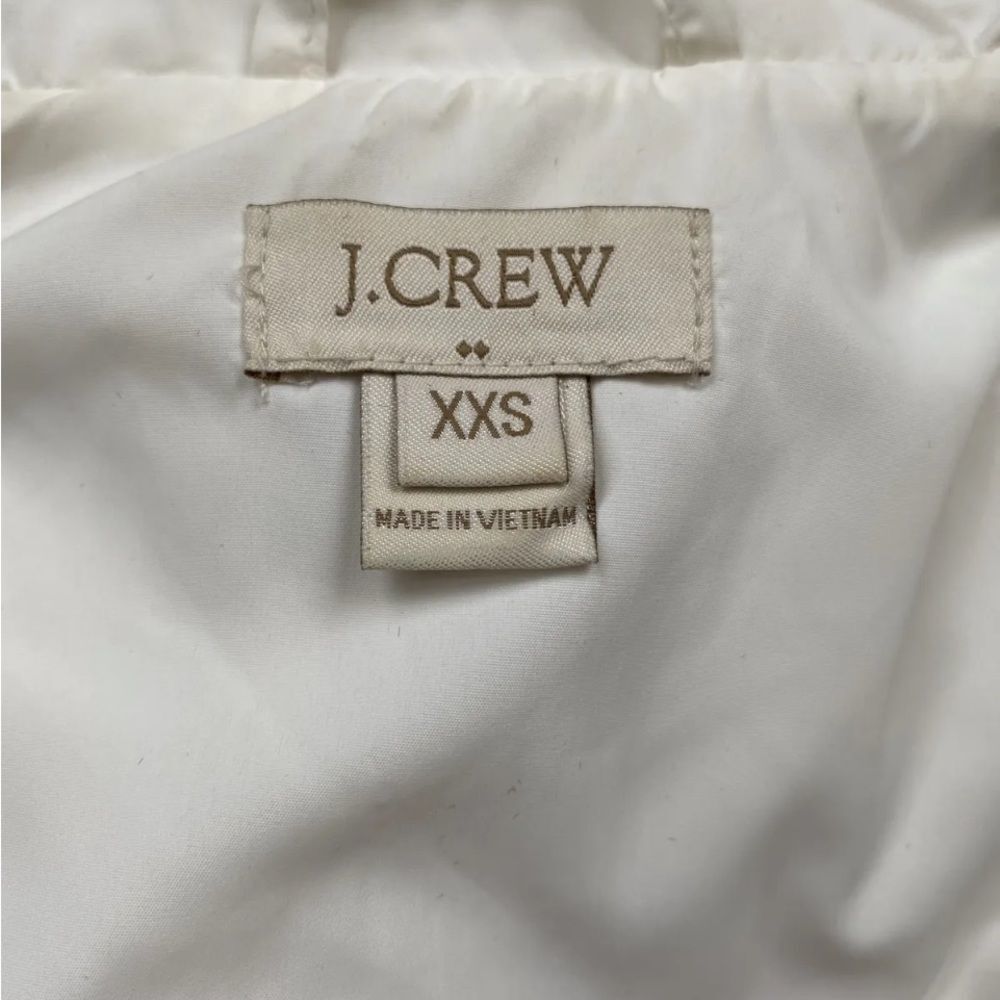 J CREW Women Cream Quilted Full Zip Puffer Vest Size XXS - Picture 8 of 13